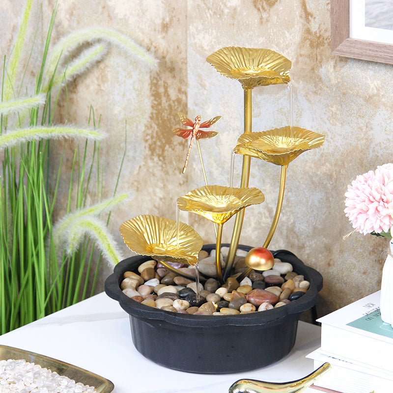 Golden Bonsai Tree Tabletop Water Fountain – Indoor Decorative Fountain-JR029