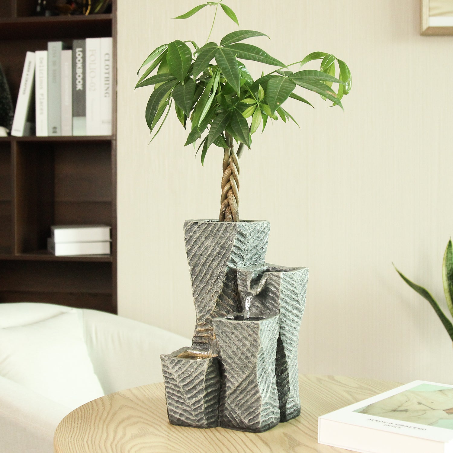 Geometric Tower Tabletop Fountain – Indoor Water Feature-JZ016