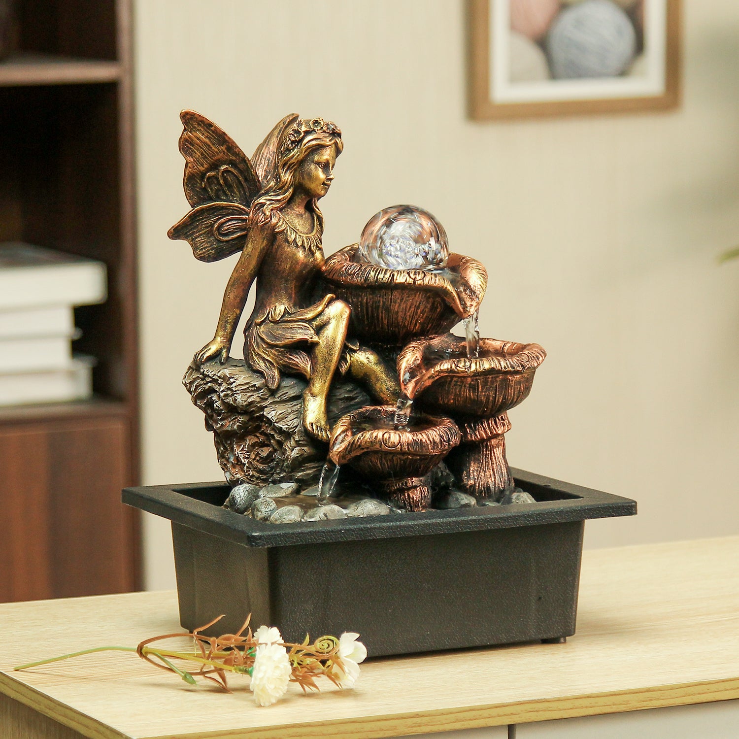 Fairy Tabletop Fountain – Cascading Indoor Water Featur-JZ027