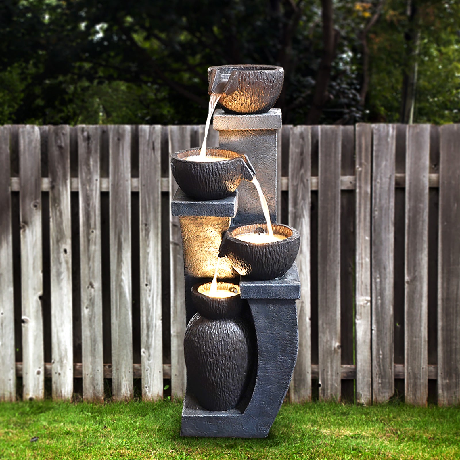 Water Garden Fountain 37.40’’H with LED Light-8001