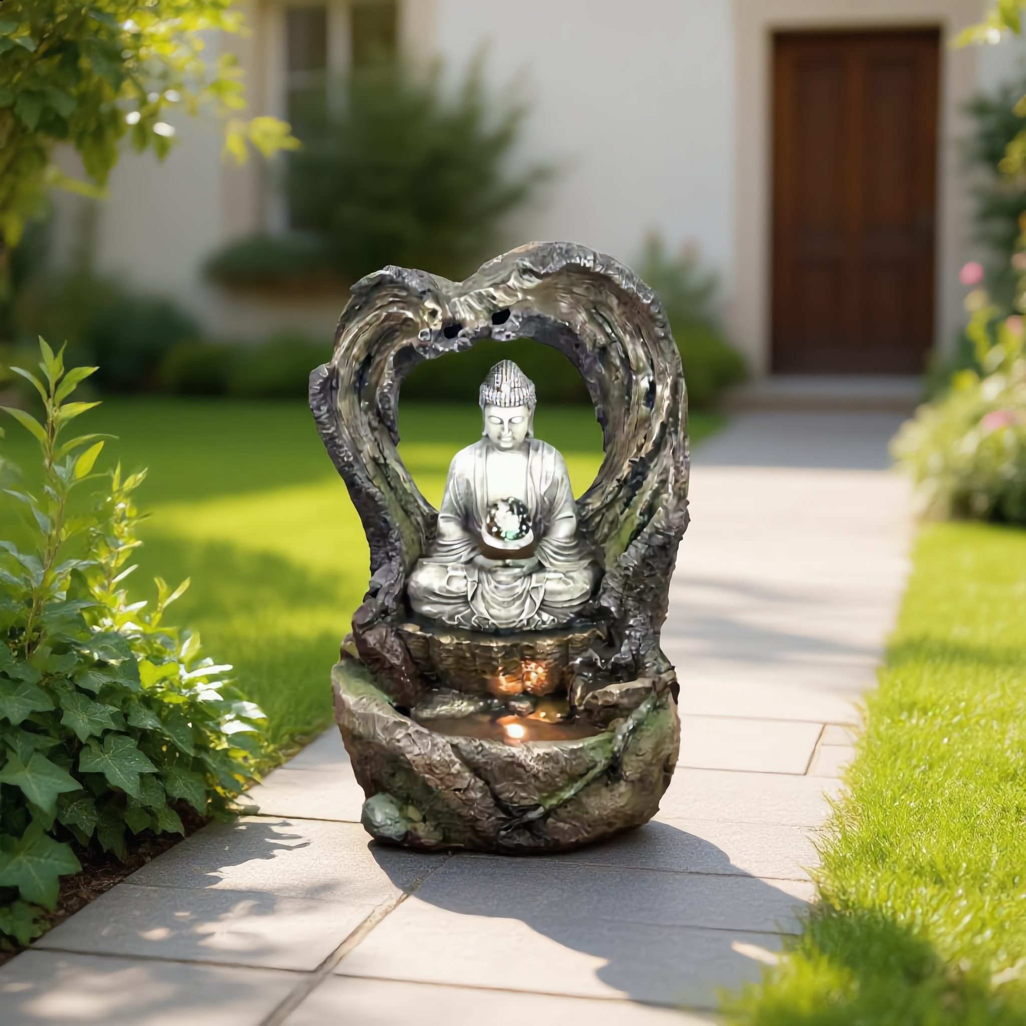 Buddha Arch Garden Water Fountain – Outdoor Decorative Water Feature-18105