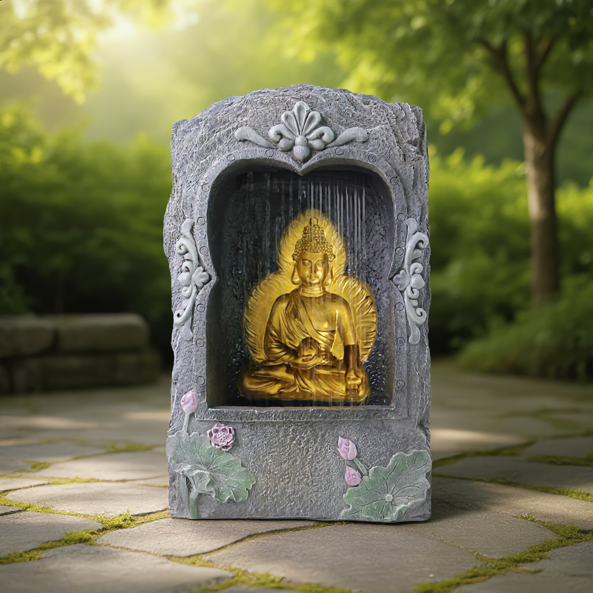 Buddha Garden Fountain – 47.5 cm Outdoor Water Feature-2668