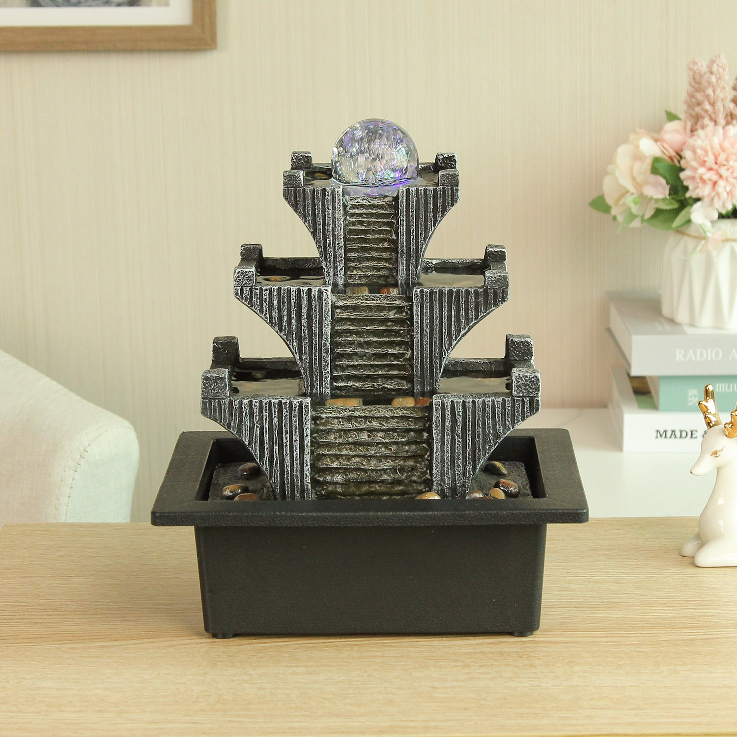 Architectural Cascade Tabletop Fountain – Indoor Water Feature-JZ021