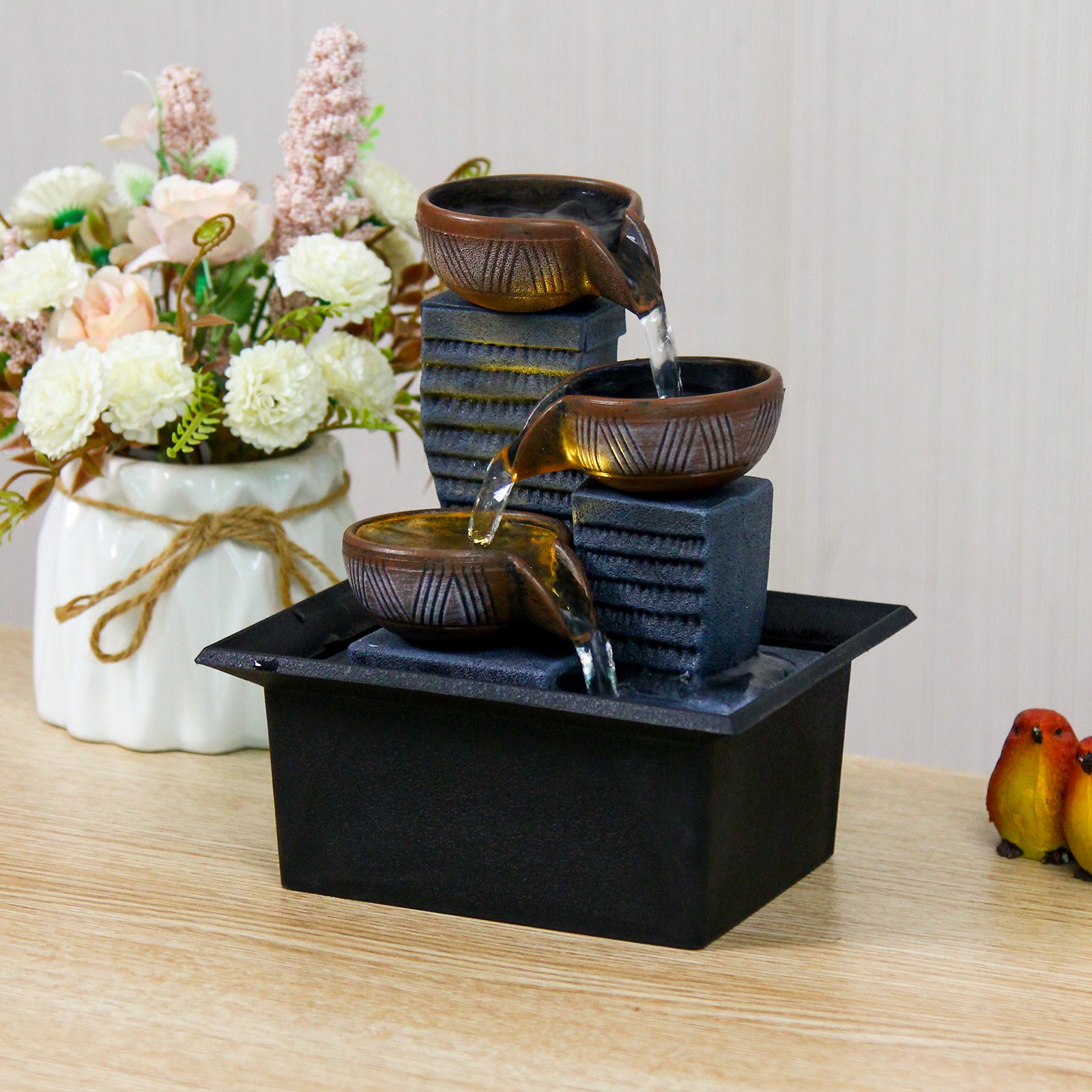3-Tier Tabletop Fountain – USB Indoor Water Feature-SL016