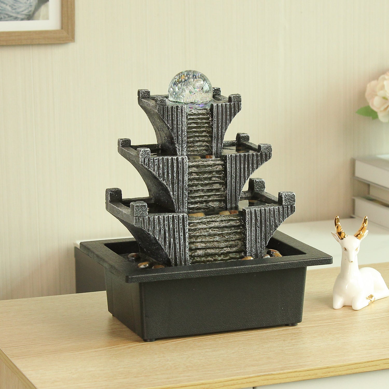 Architectural Cascade Tabletop Fountain – Indoor Water Feature-JZ021