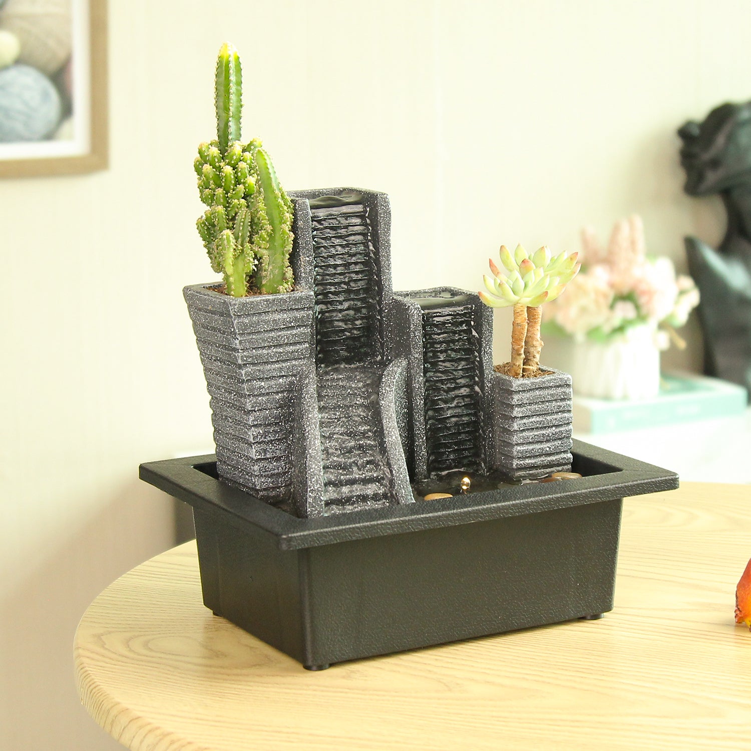 Castle-Style Tabletop Fountain – Indoor Water Feature-JZ020