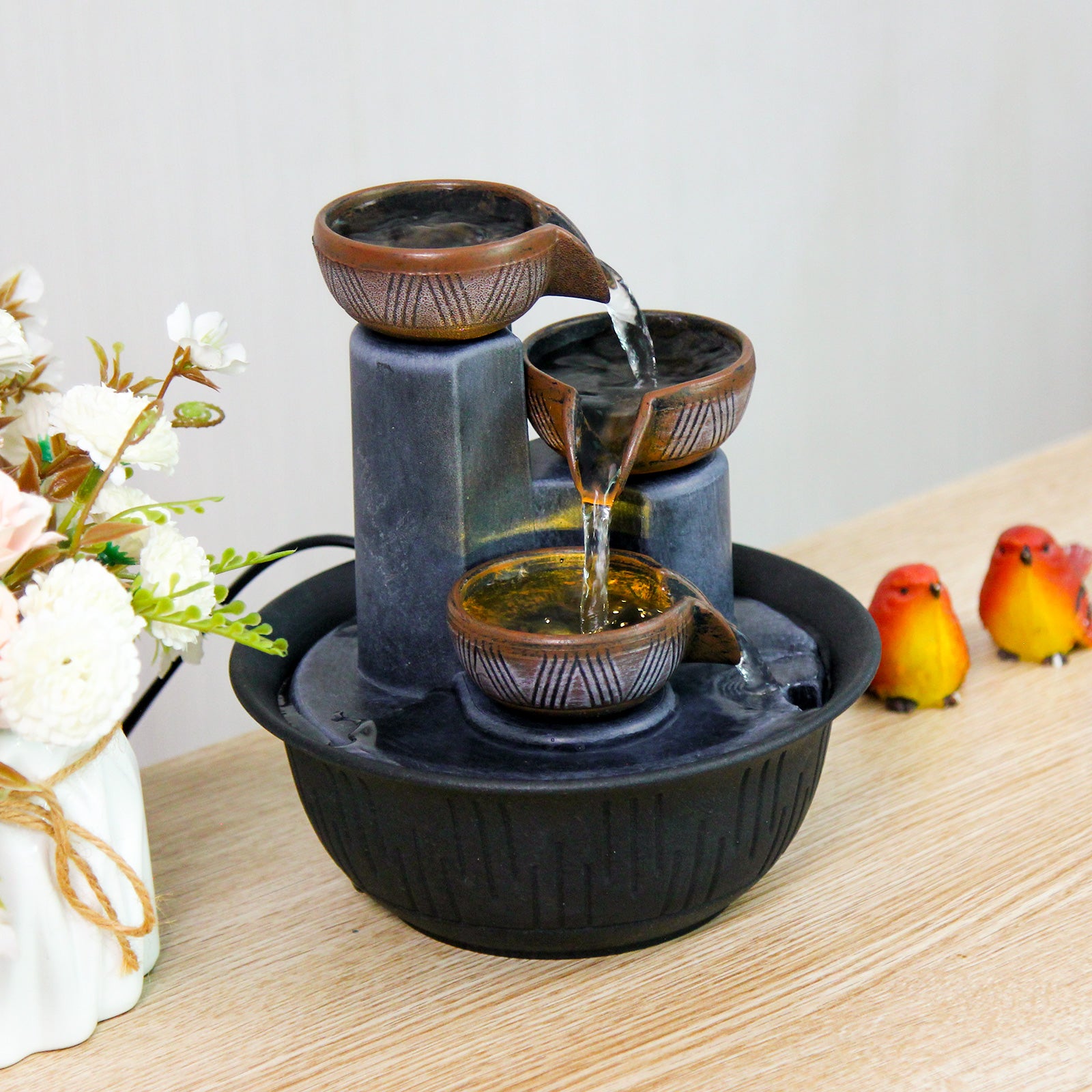 Cascading Bowl Tabletop Fountain – Indoor Water Feature-SL015