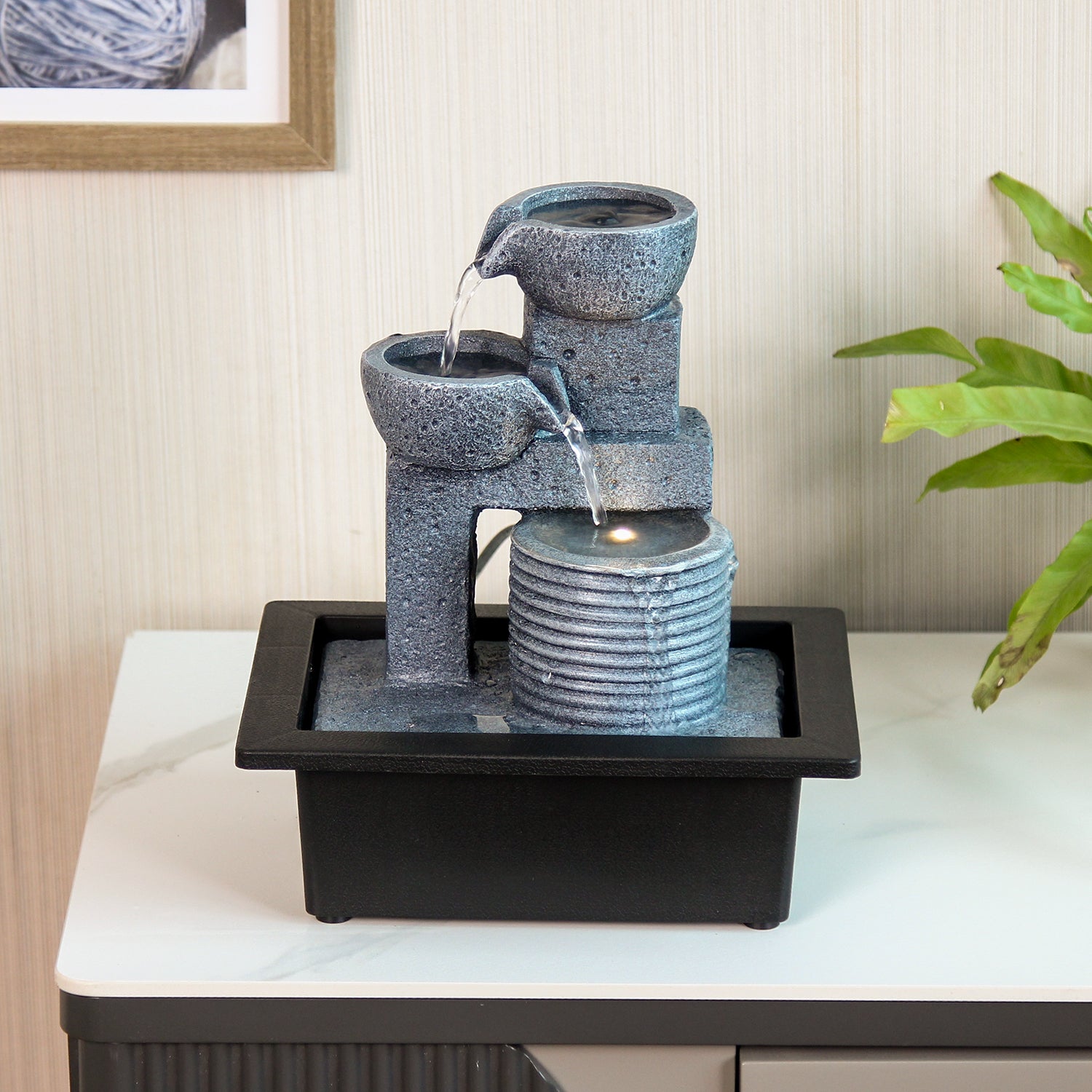 Tiered Pot Tabletop Fountain – Indoor Water Feature-JZ003