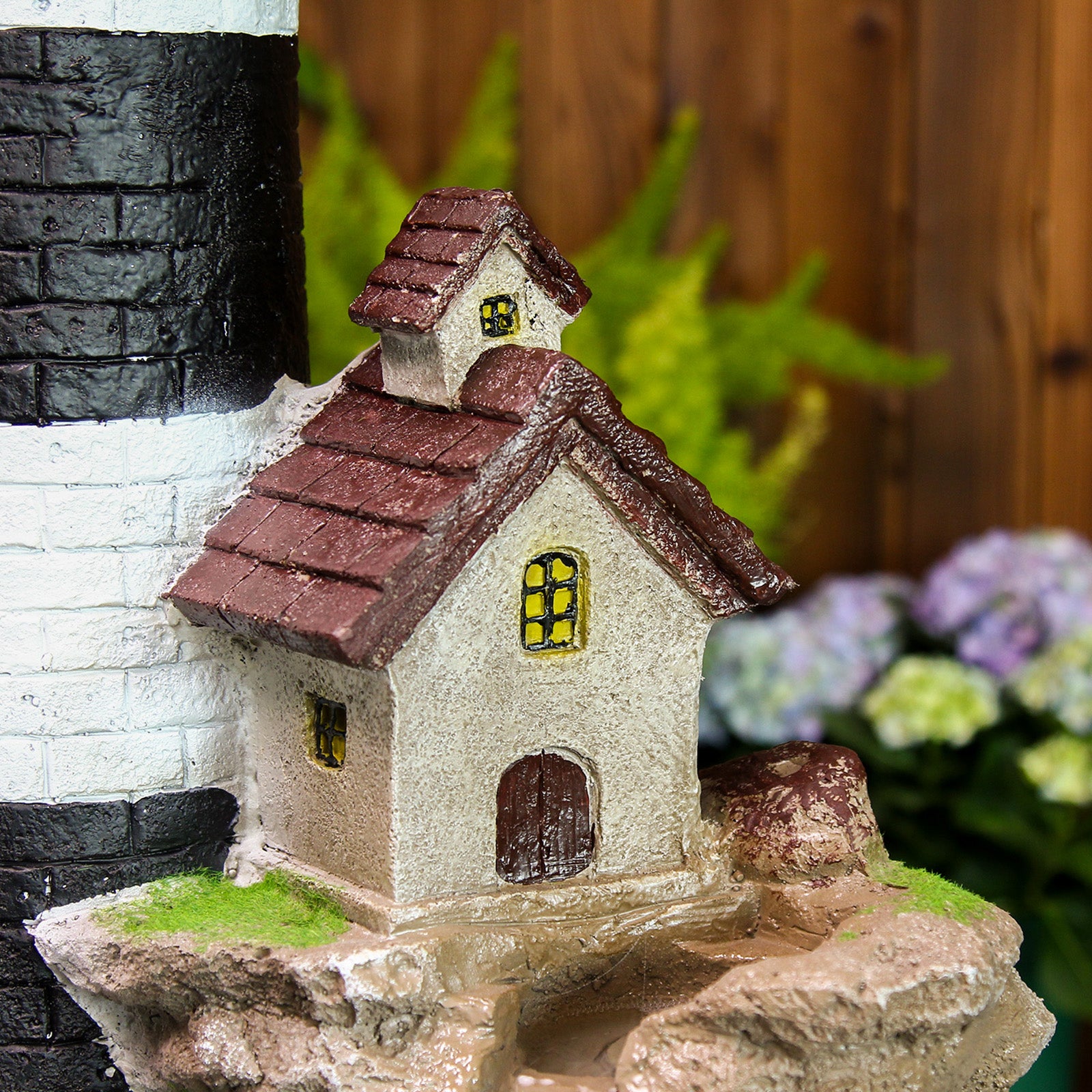 Lighthouse Water Garden Fountain 38.58’’H with LED Light - LS4171