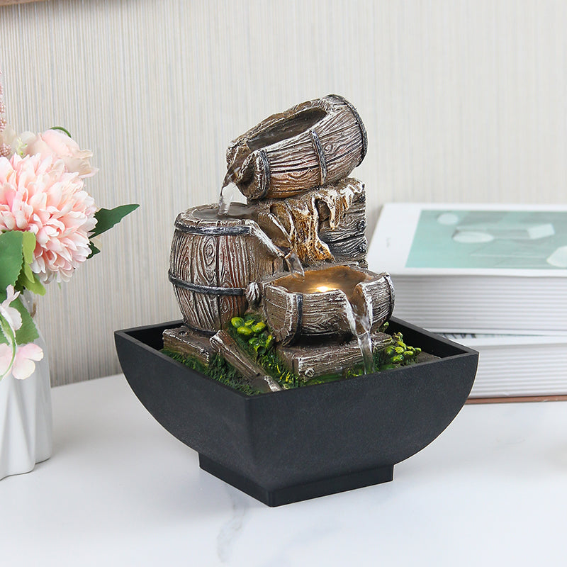 Rock-Style Cascading Tabletop Fountain – Indoor Water Feature-JZ004
