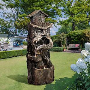 Tree Trunk Water Garden Fountain 33.46’’H with LED Light - LS4175