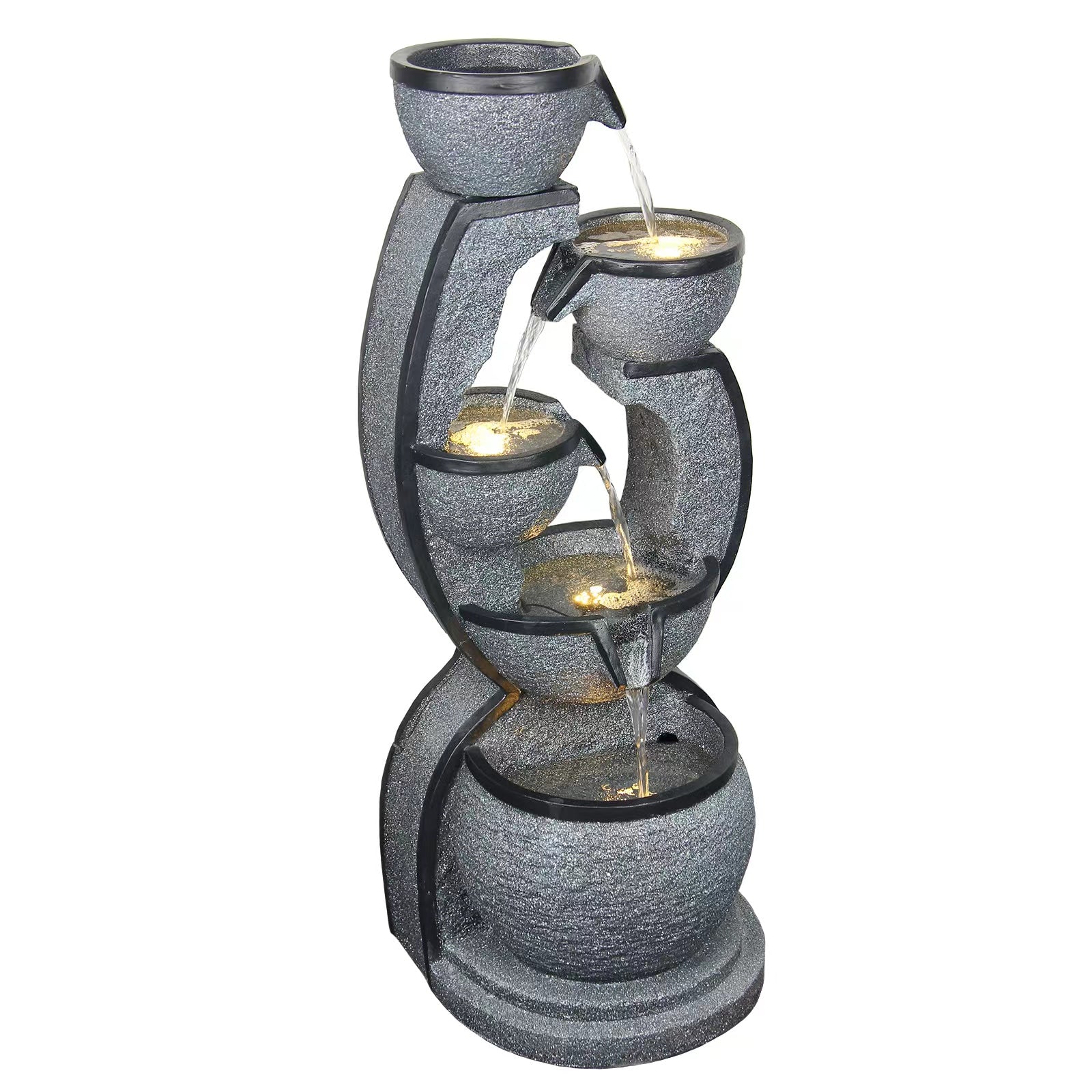 5-Tiers Water Garden Fountain 37.40’’H with LED Light - 8002