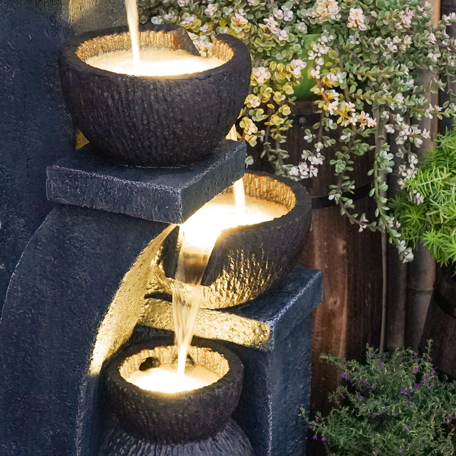Water Garden Fountain 37.40’’H with LED Light-8001