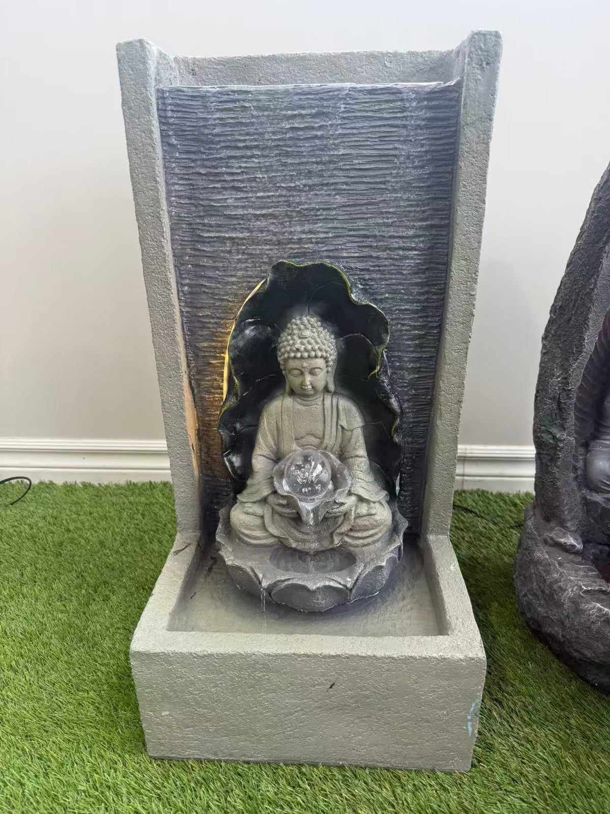 22047 Indoor/outdoor Buddha Grotto Waterfall Fountain(LED), 39x36x70 cm