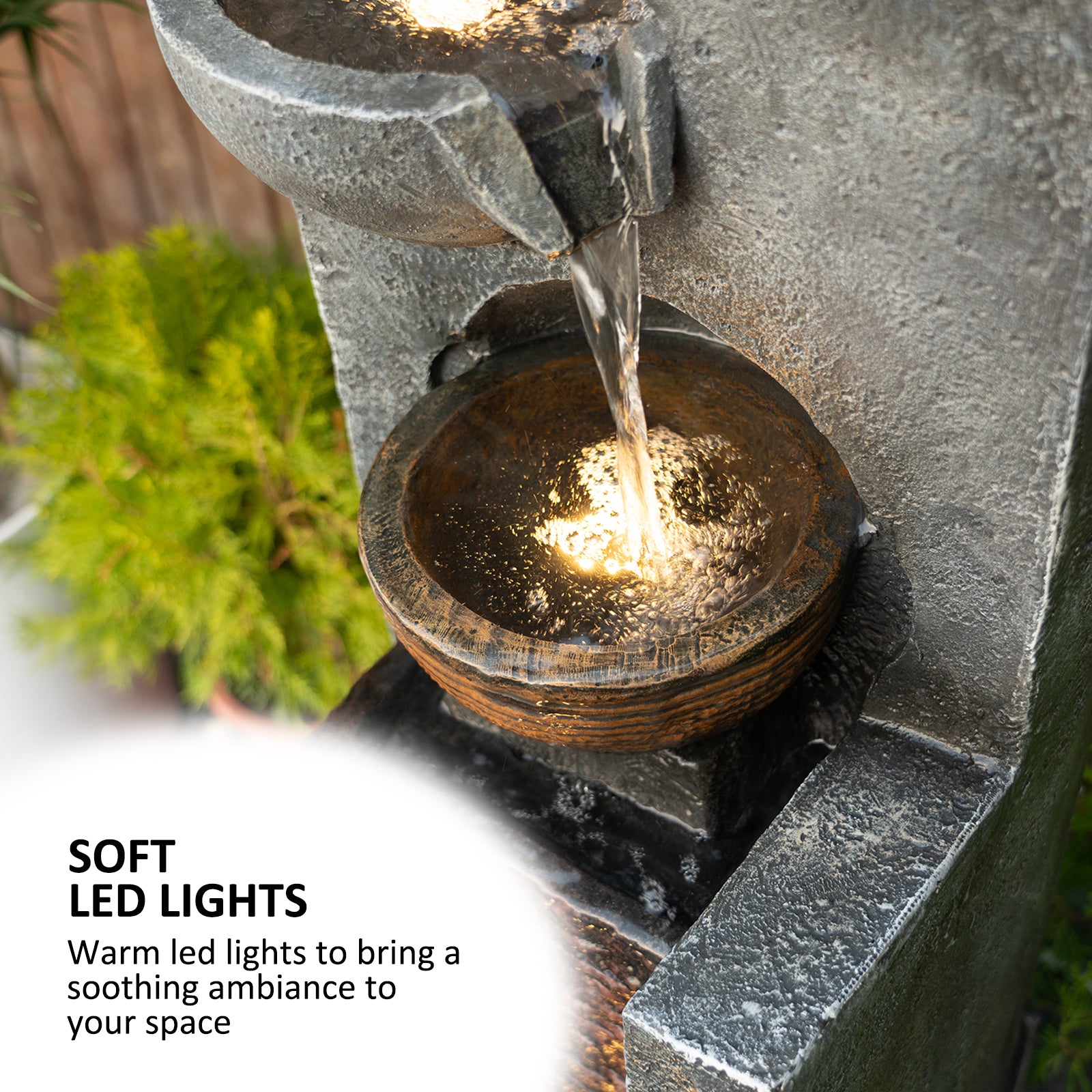Water Garden Fountain 42.91’’H with LED Light - 8003
