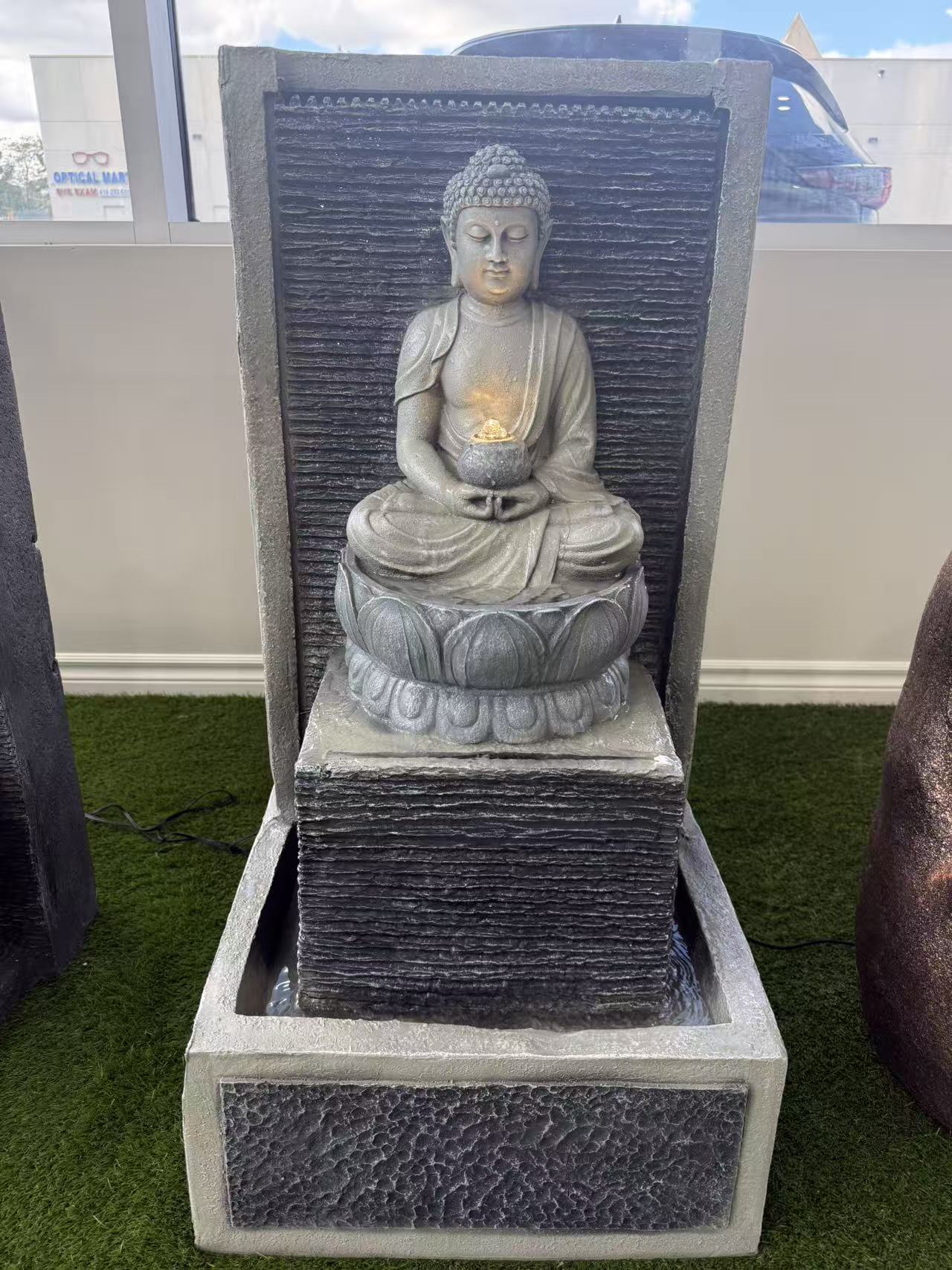 17116 Indoor/outdoor Buddha Statue Wall Panel Waterfall Fountain(LED), 57x50x107.5 cm