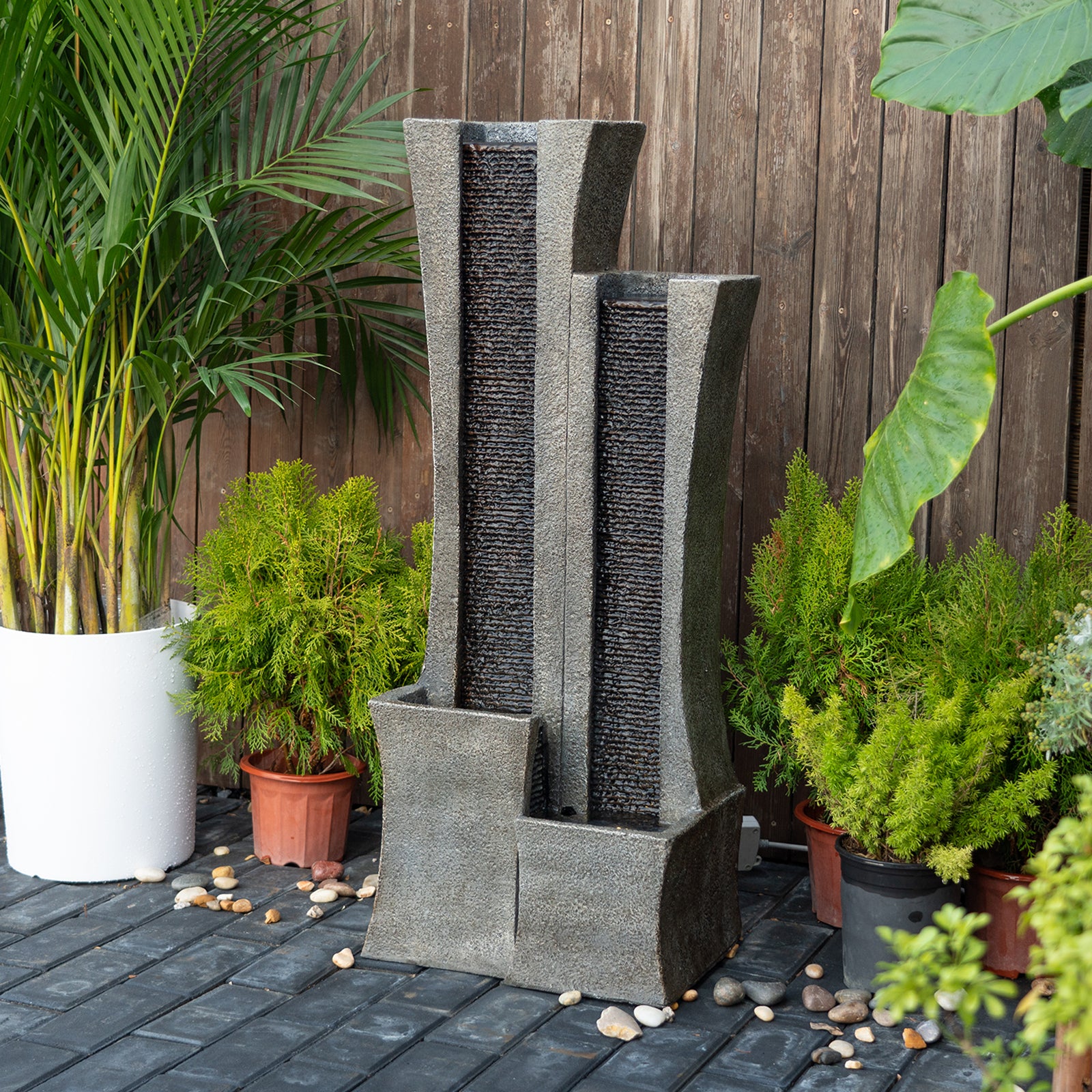 Water Garden Fountain 39.76’’H with LED Light - 8005