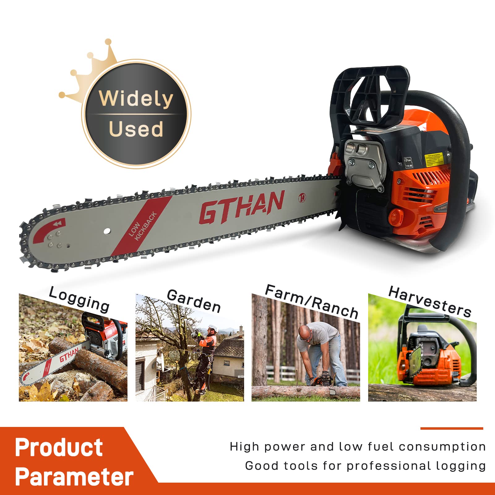 Professional Gas Chainsaw 60cc 2-Cycle 20-Inch