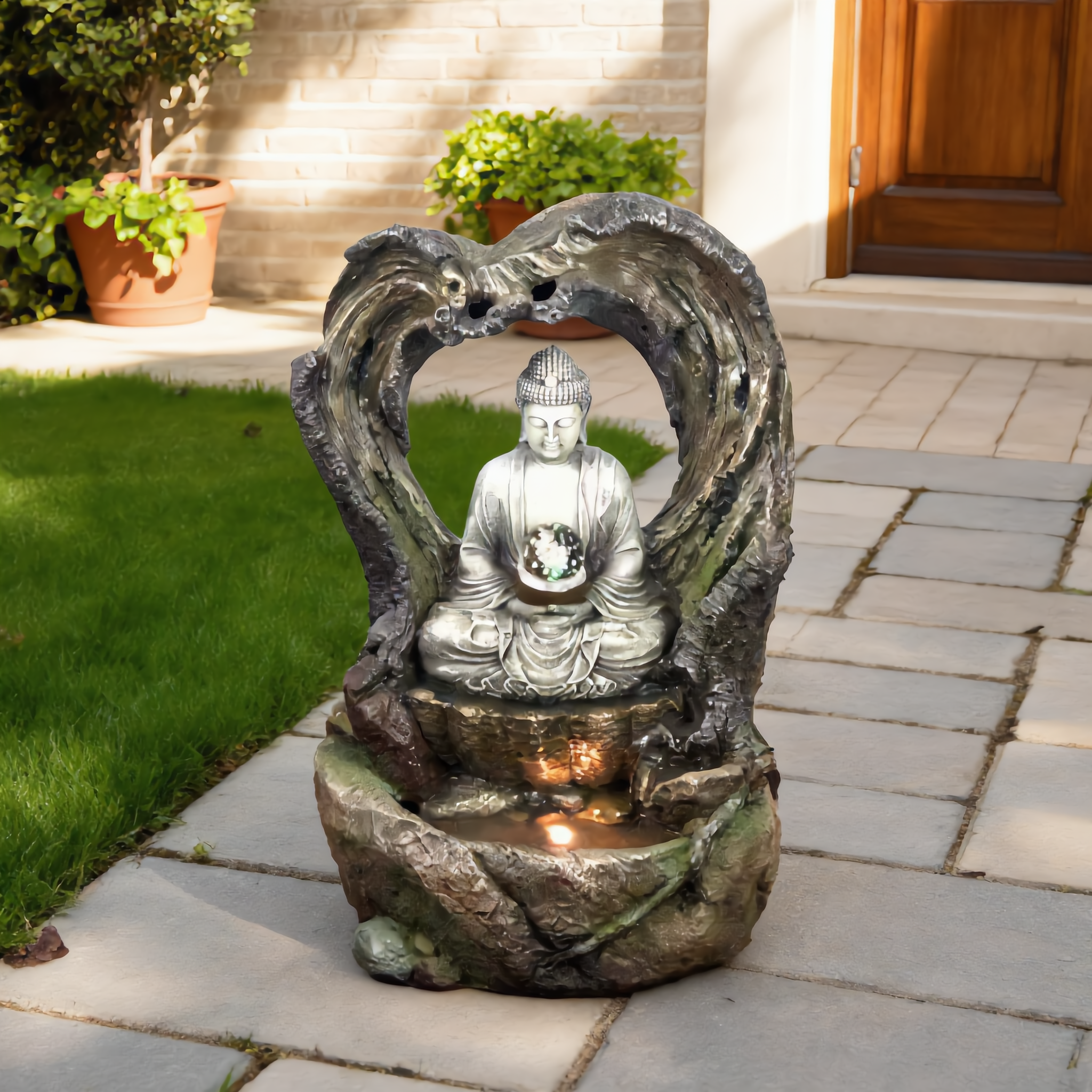 Buddha Arch Garden Water Fountain – Outdoor Decorative Water Feature-18105