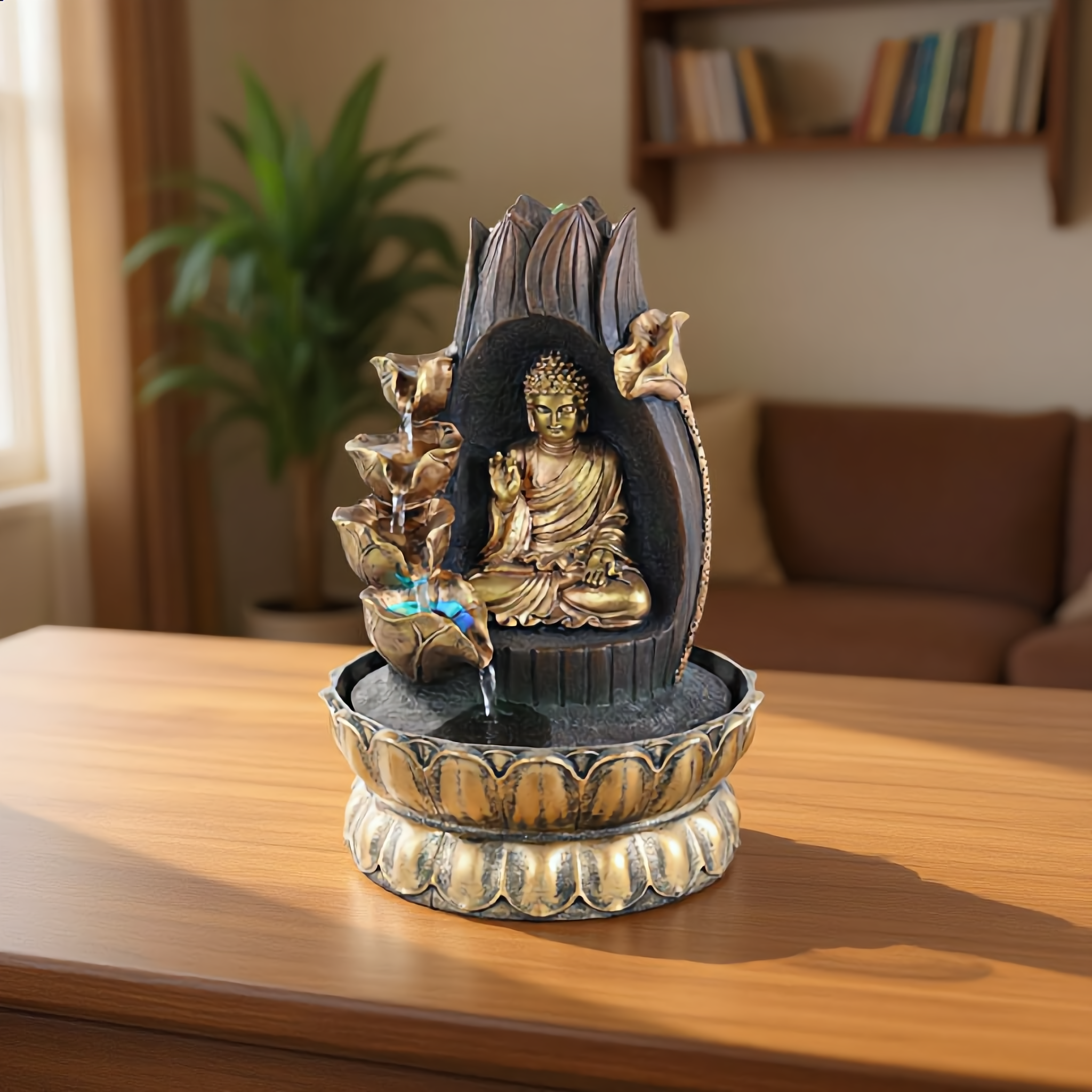 Buddha Cascade Tabletop Water Fountain – Indoor Decorative Water Feature-2292