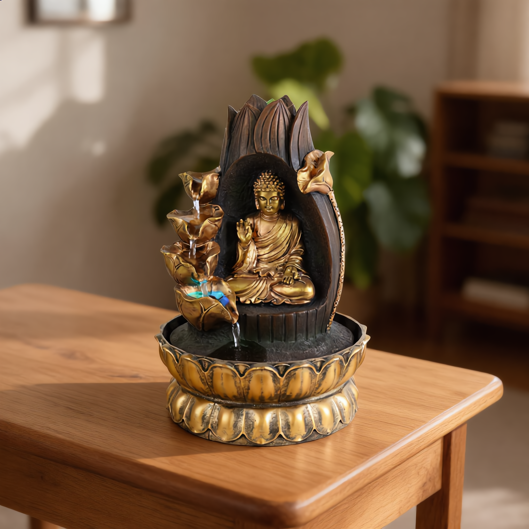 Buddha Cascade Tabletop Water Fountain – Indoor Decorative Water Feature-2292