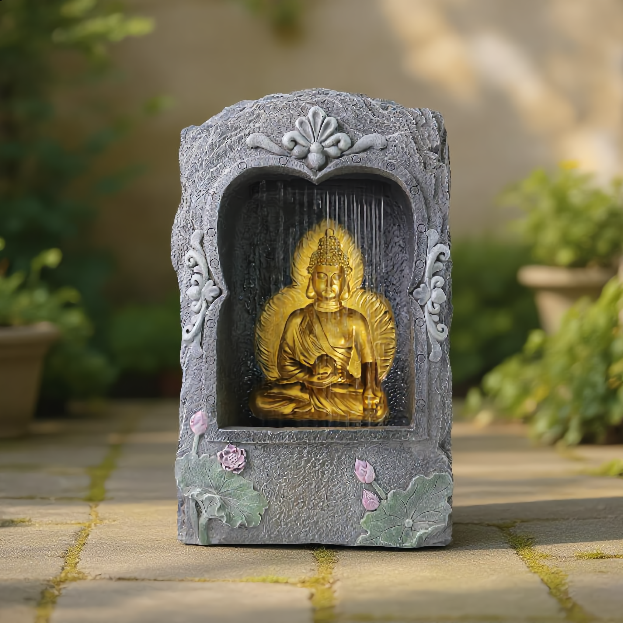 Buddha Garden Fountain – 47.5 cm Outdoor Water Feature-2668