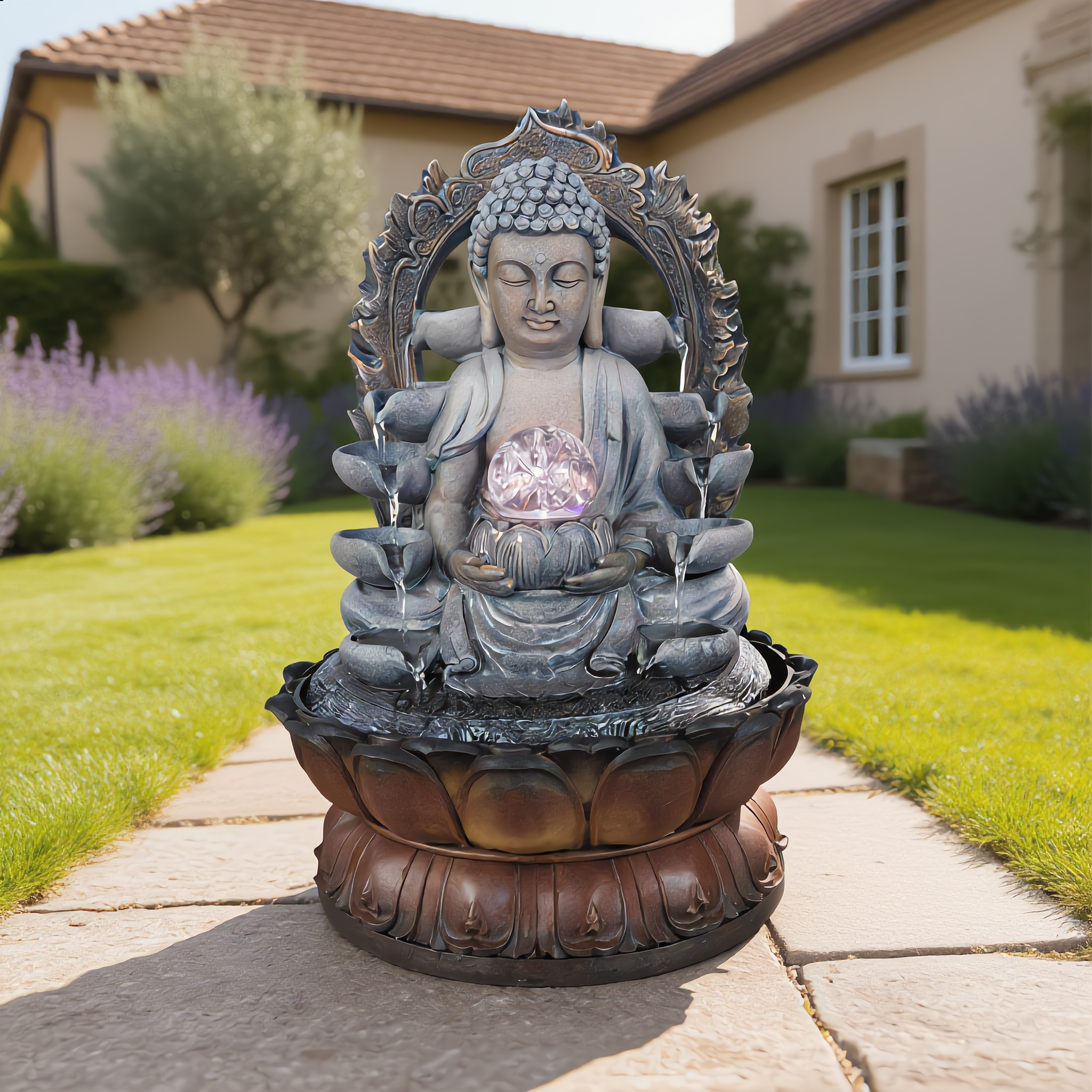 Mosaic Wall-Mounted Fountain – Decorative Water Feature-17033