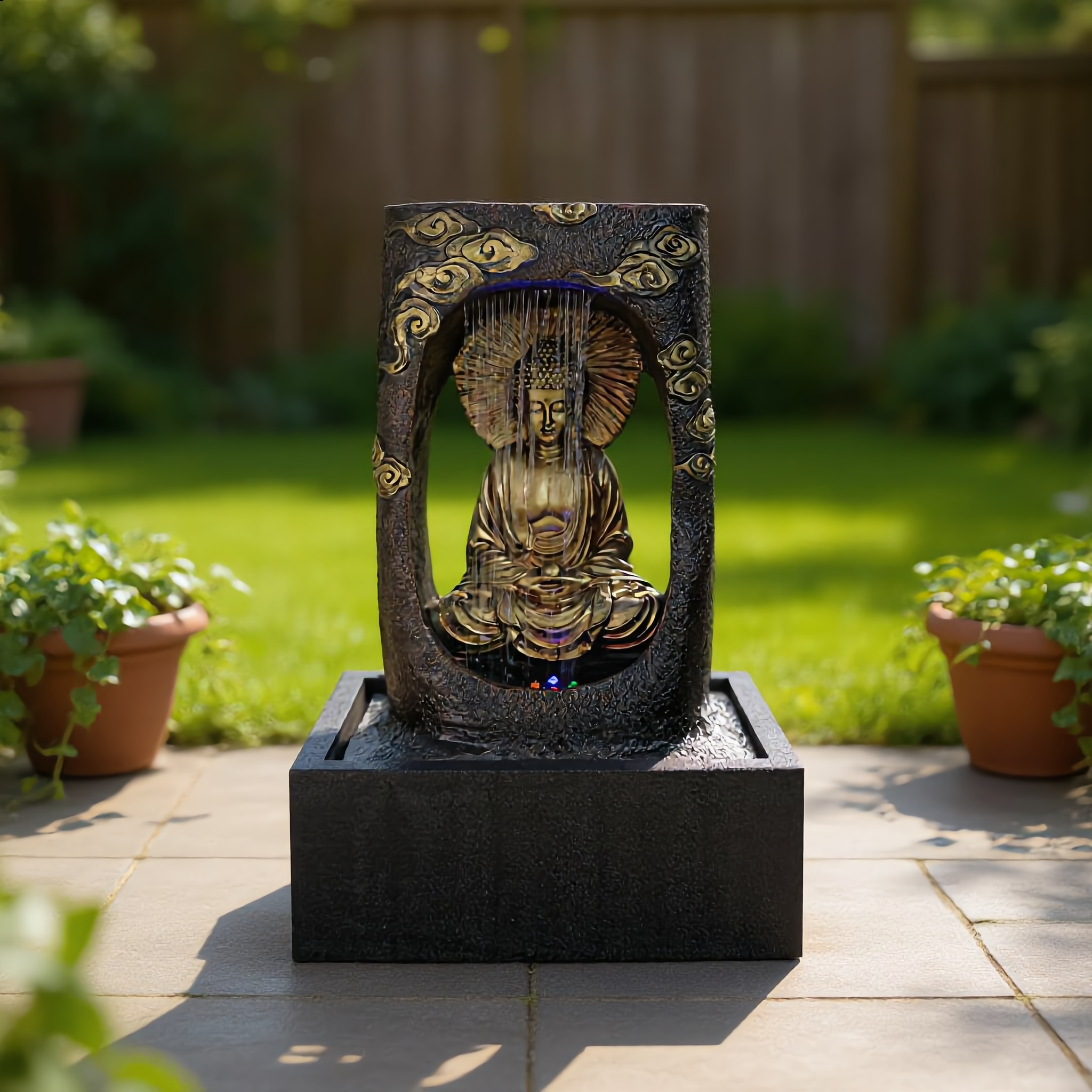 Buddha Arch Tabletop Fountain – Zen Indoor Water Feature-2311