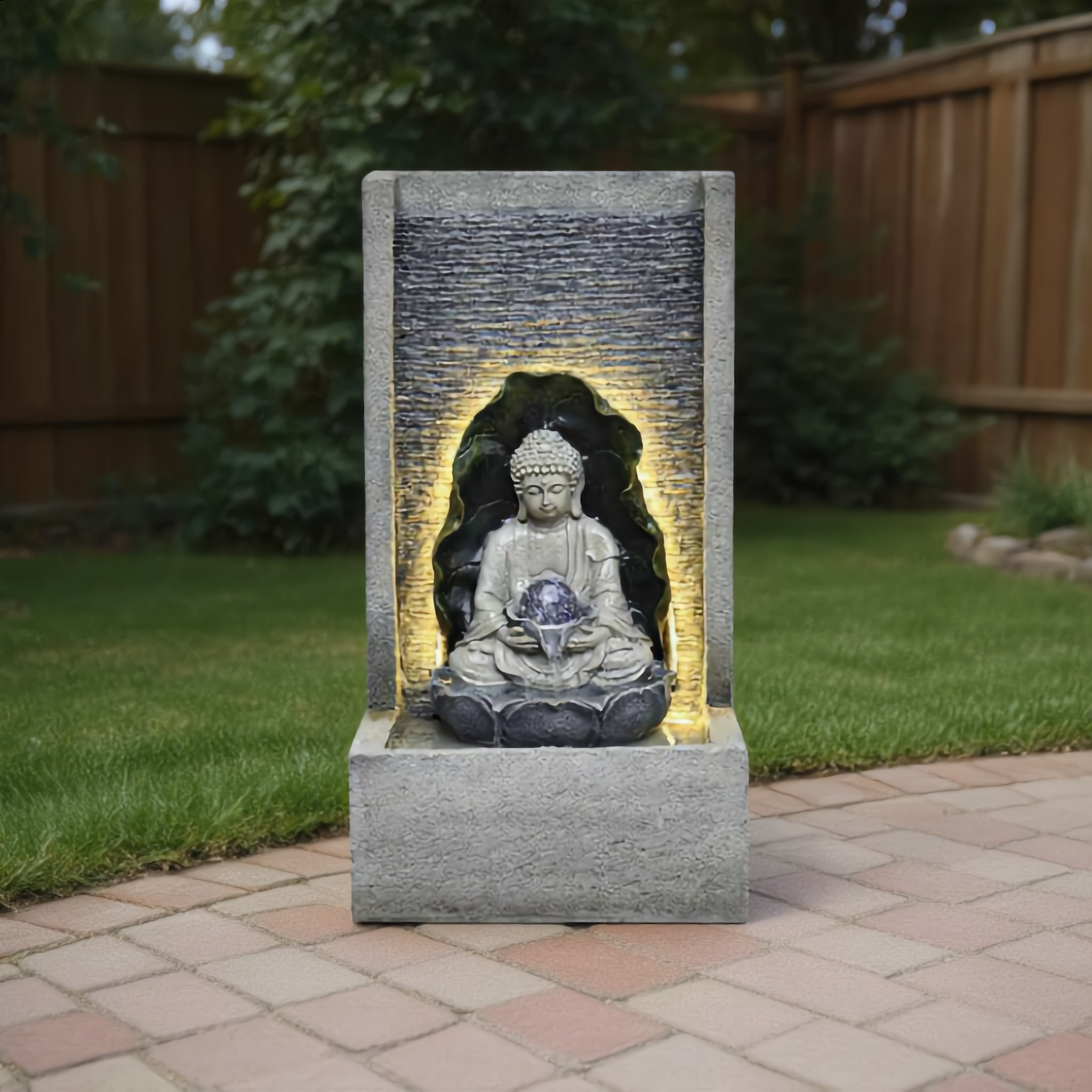 Buddha Statue Outdoor Water Fountain – Garden Decorative Water Feature-22047