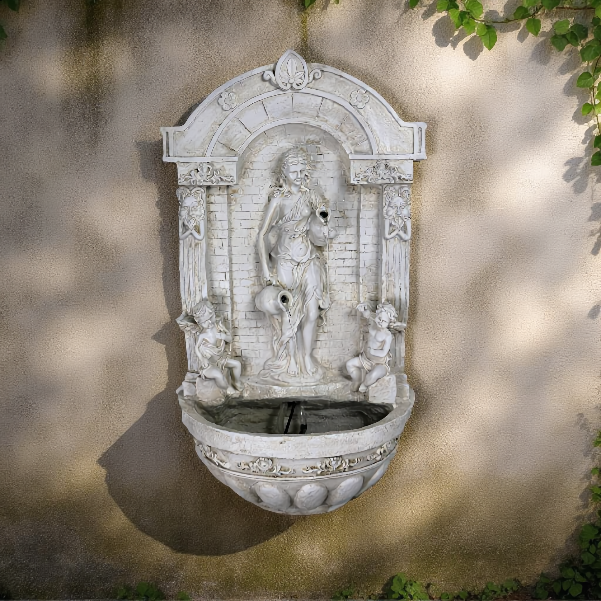 Goddess Wall-Mounted Water Fountain – Outdoor Garden Wall Feature-24521
