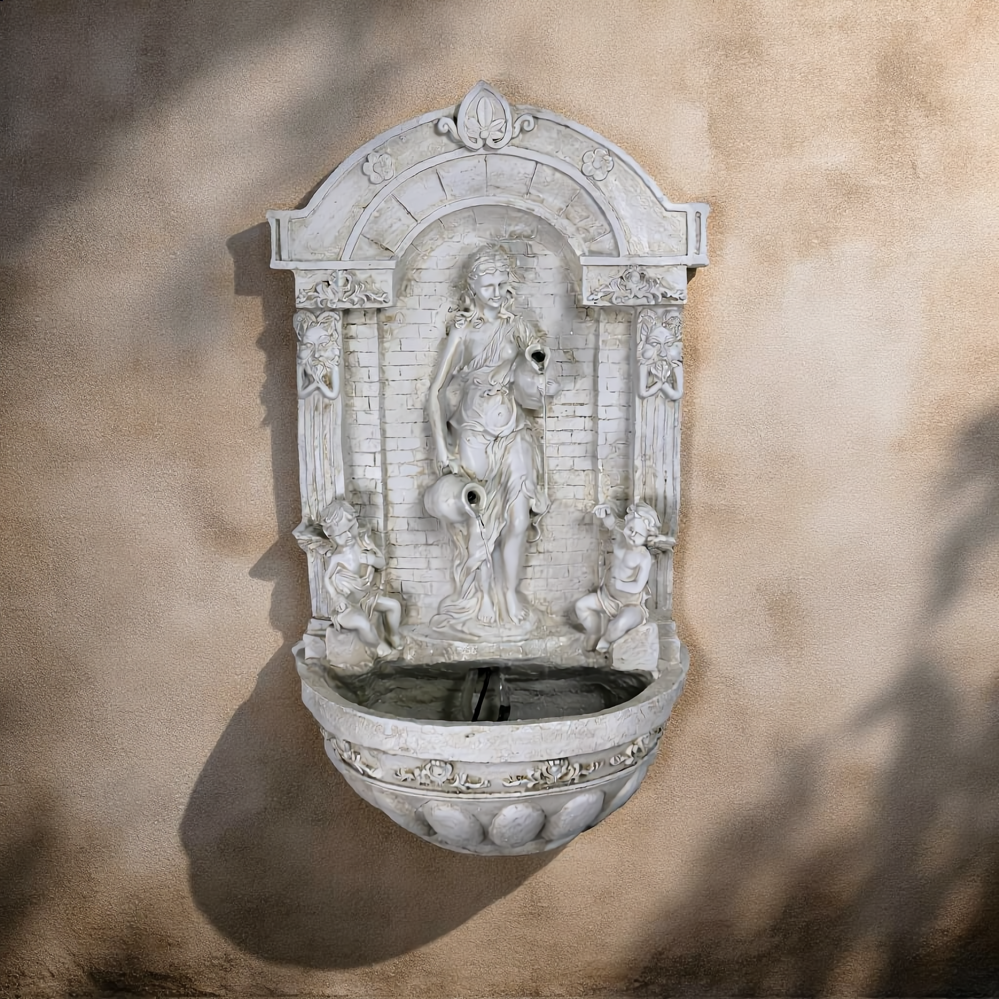 Goddess Wall-Mounted Water Fountain – Outdoor Garden Wall Feature-24521