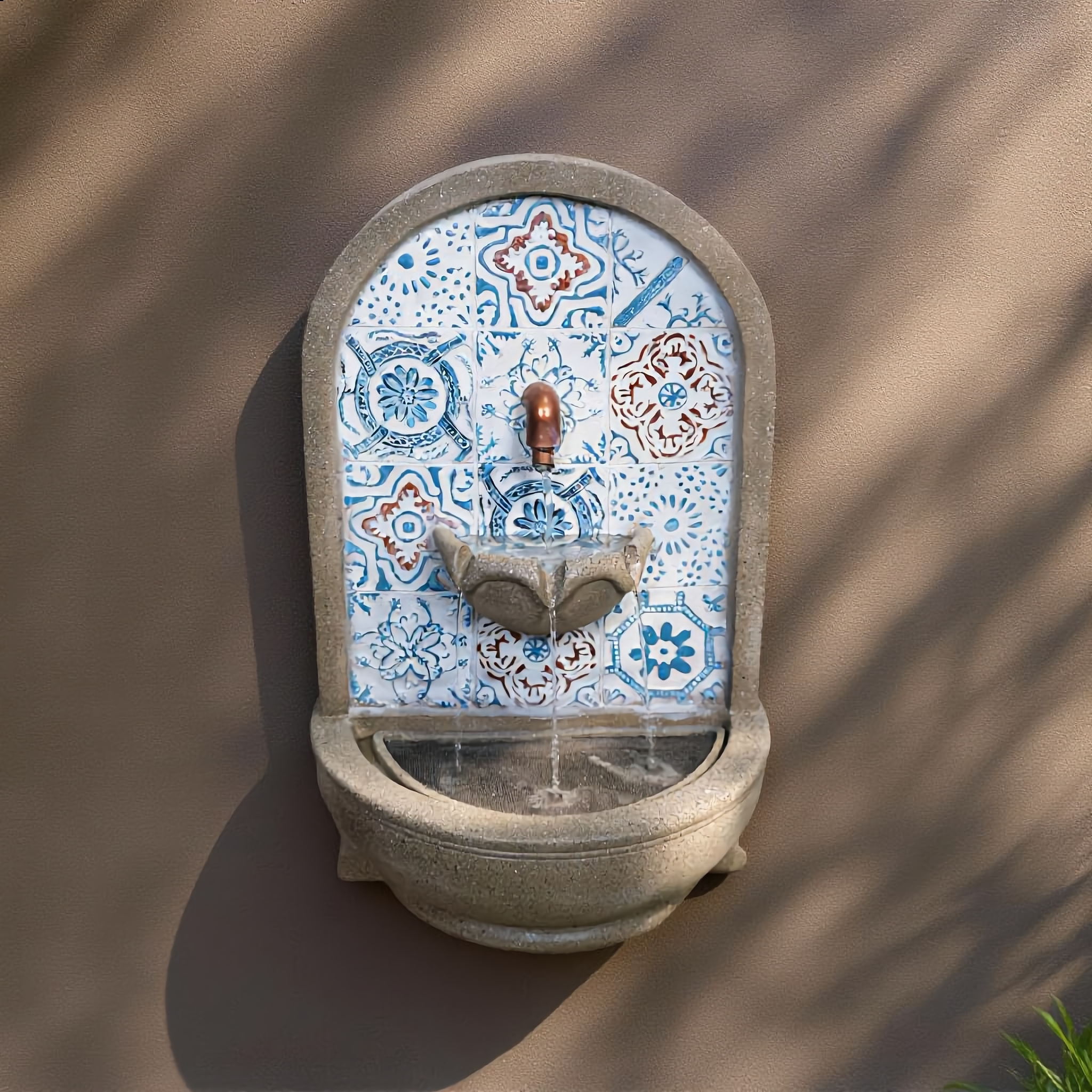 Mosaic Wall-Mounted Fountain – Decorative Water Feature-24100